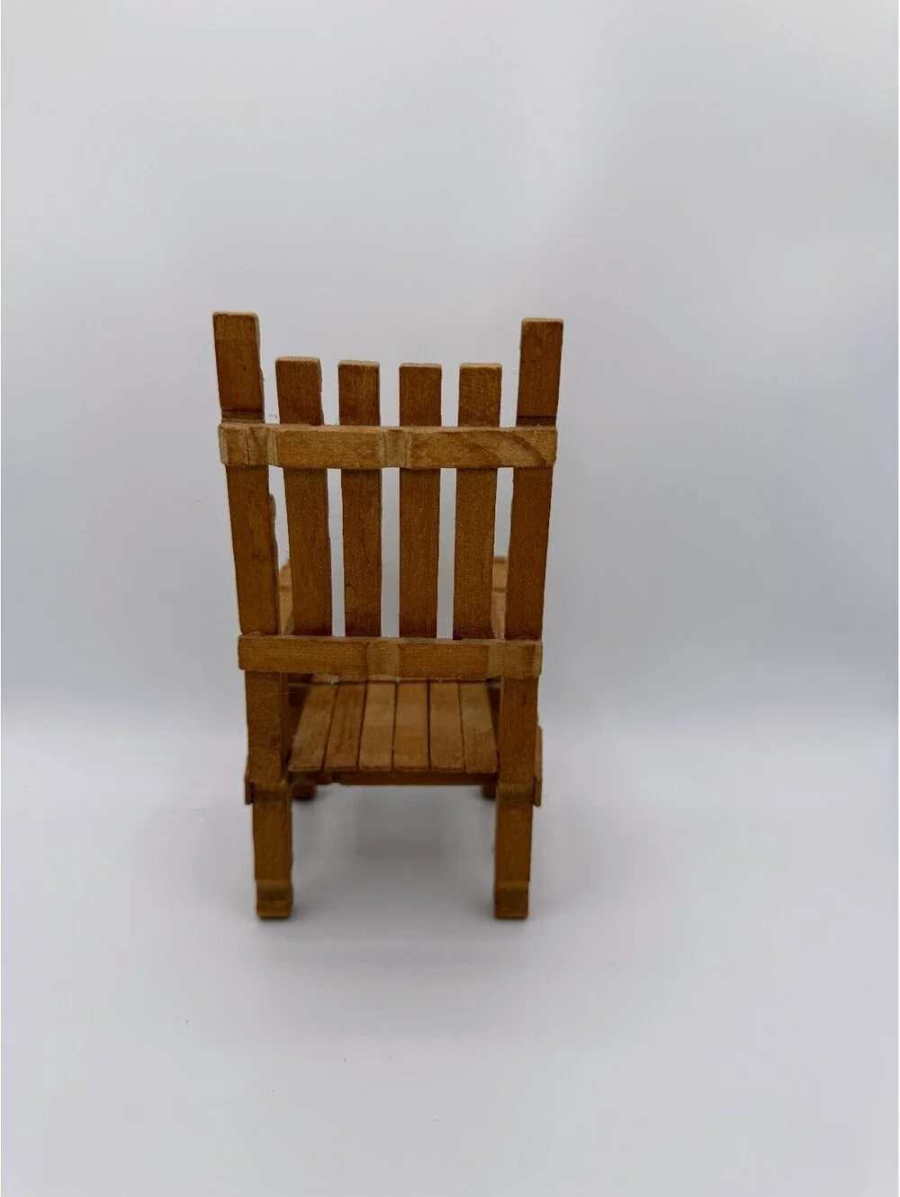 1:6 Scale Folk Art Handmade Clothespin Chair Dollhouse Mini Furniture